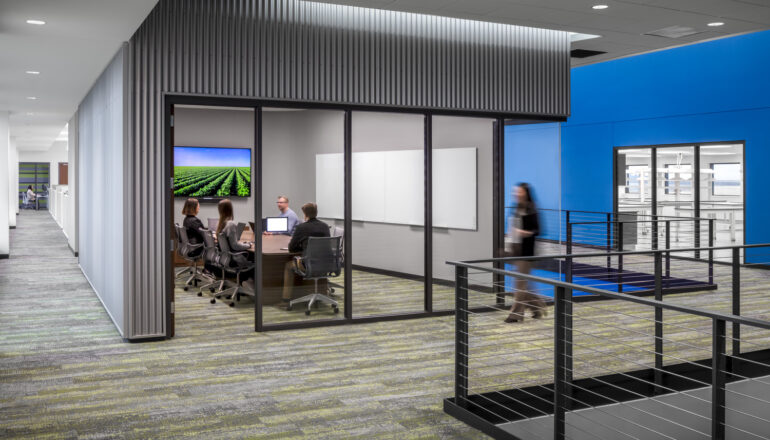 People in a conference room in an innovation center.