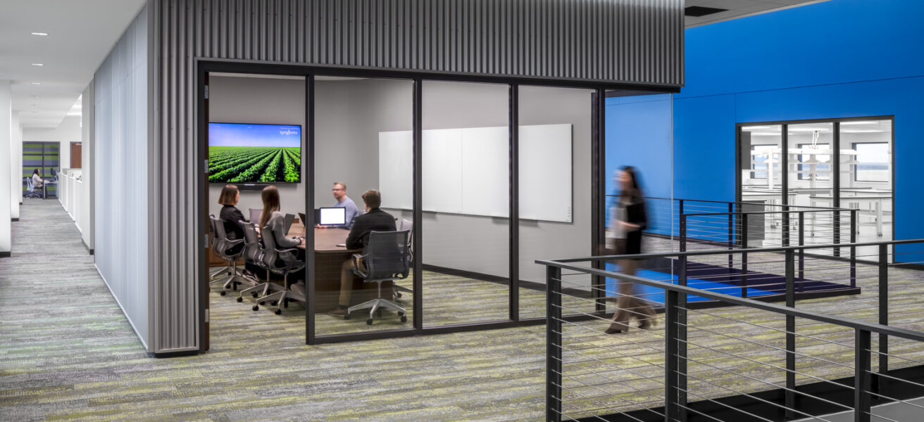 People in a conference room in an innovation center.