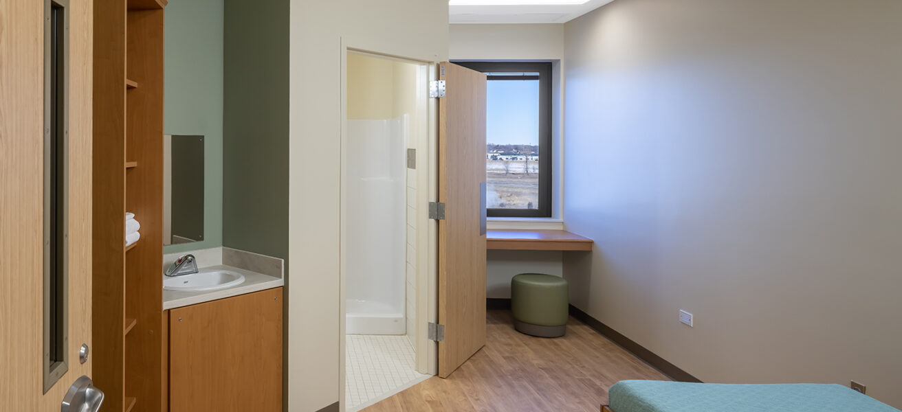 An example of a private patient room in the Avera Behavioral Health Center addition