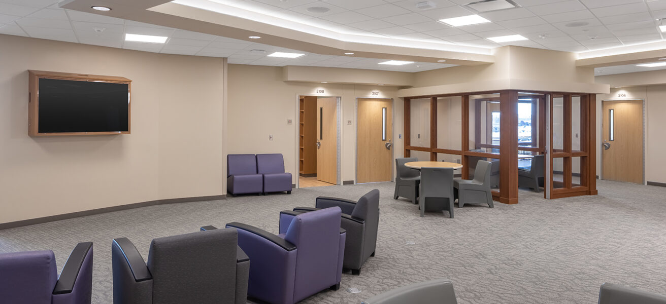 View across a patient dayroom in the Avera Behavioral Health Center addition