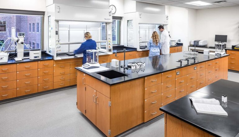 An organic chemistry lab.