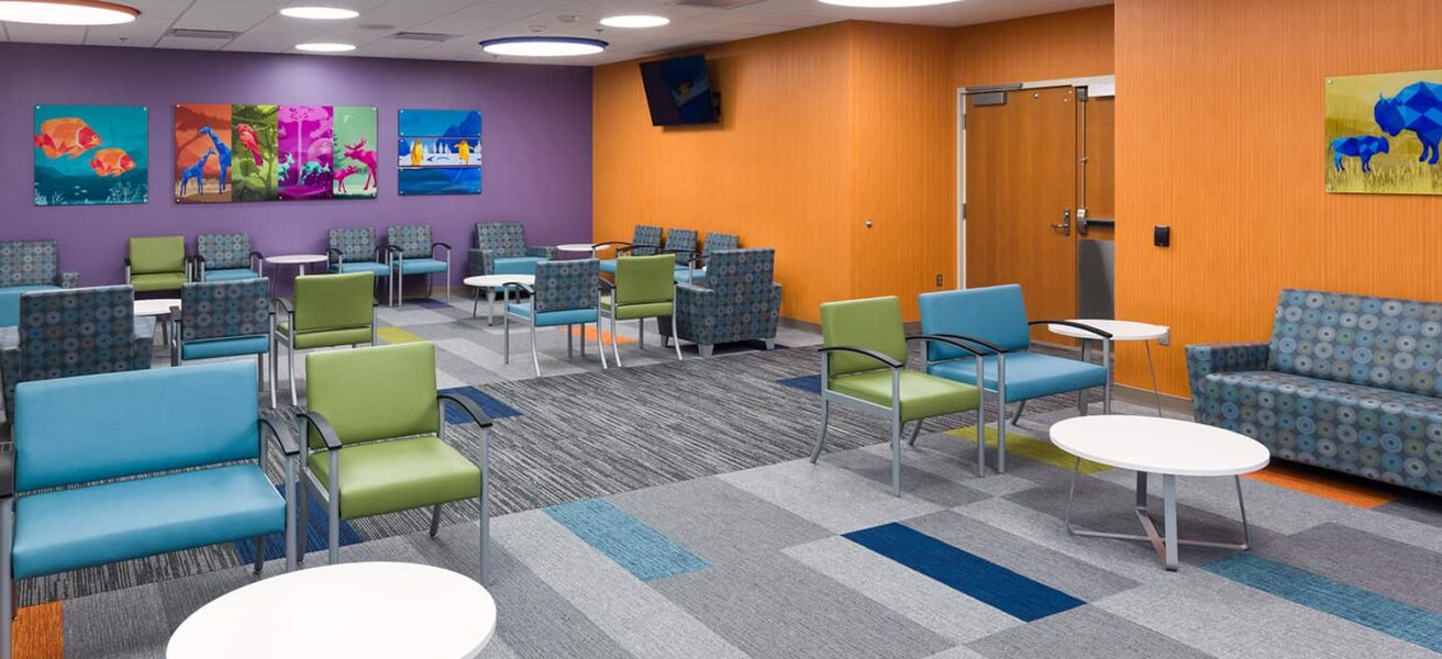 A color waiting room for the pediatric unit.