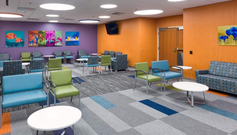 A color waiting room for the pediatric unit.