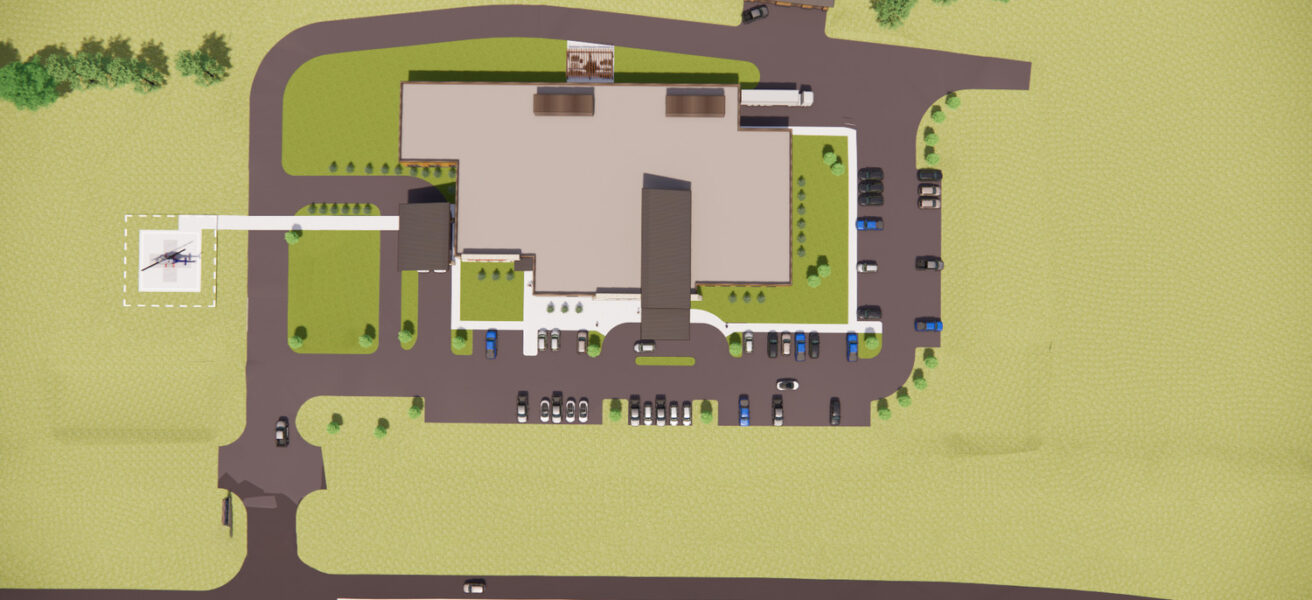 A rendering of the Cascade Medical Center site plan.
