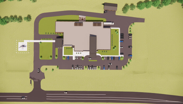 A rendering of the Cascade Medical Center site plan.