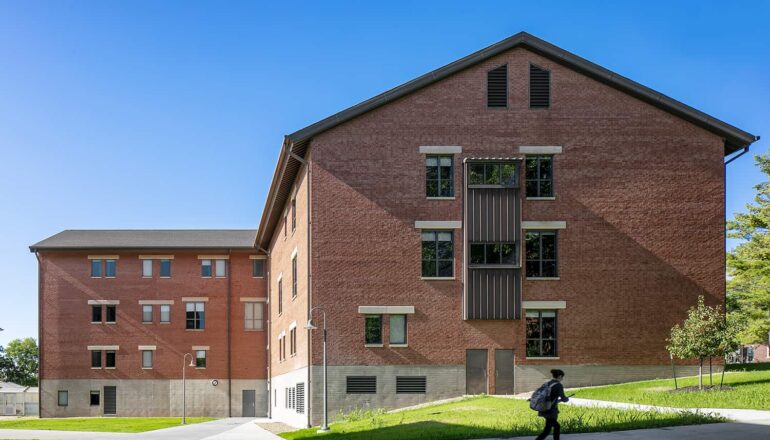 Exterior elevation of West Science Hall.