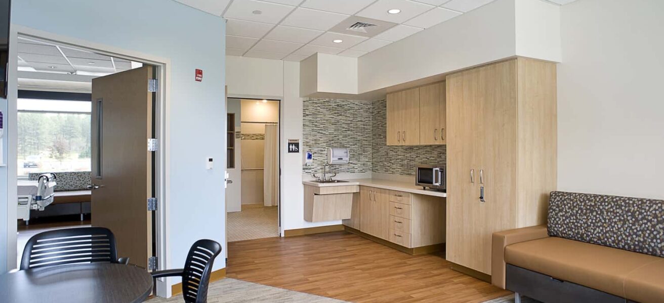 At Custer Hospital, some patient rooms have large spaces for families to accompany and visit the patient