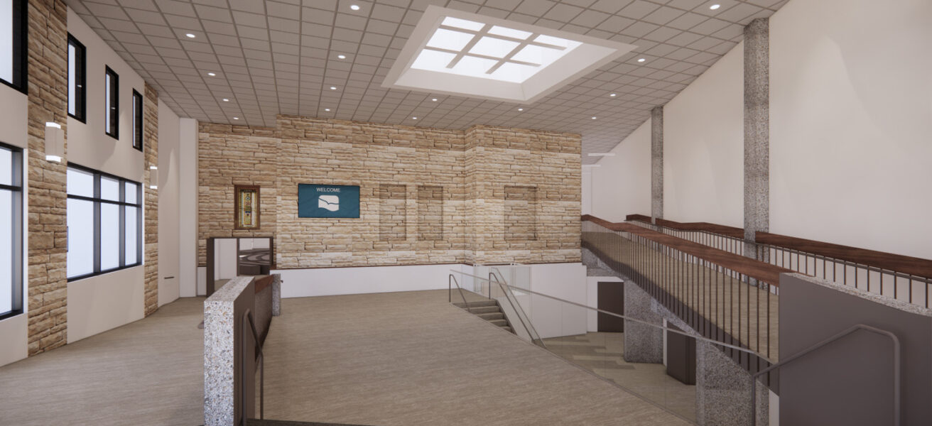 A rendering of the renovated EBC-Minneapolis lobby.
