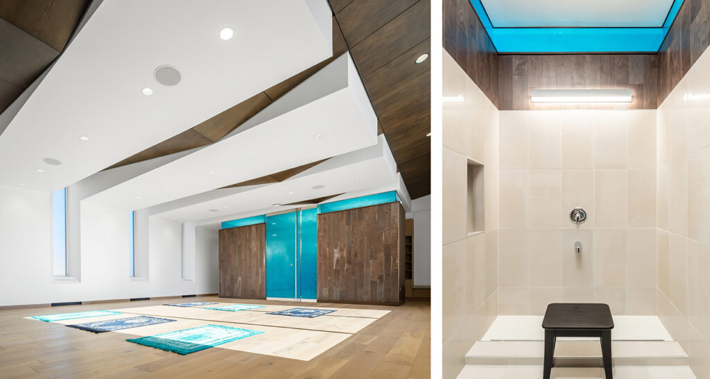 Side by side images of Gustavus' multifaith and ablution spaces.