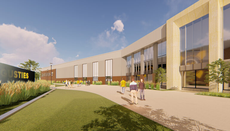 Exterior rendering of the overall Lund Center expansion.
