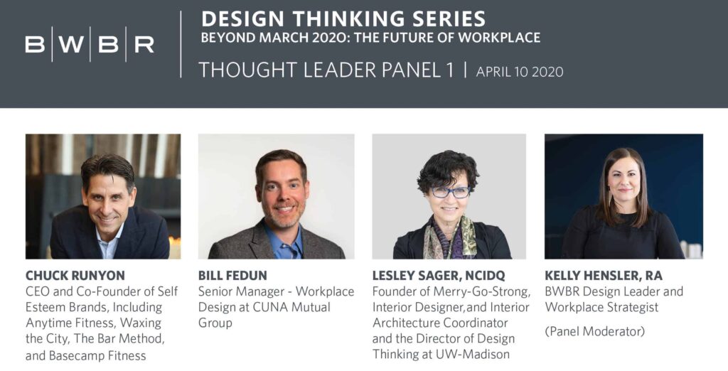 Promotional of panelists for BWBR Design Thinking Series: The Future of Workplace