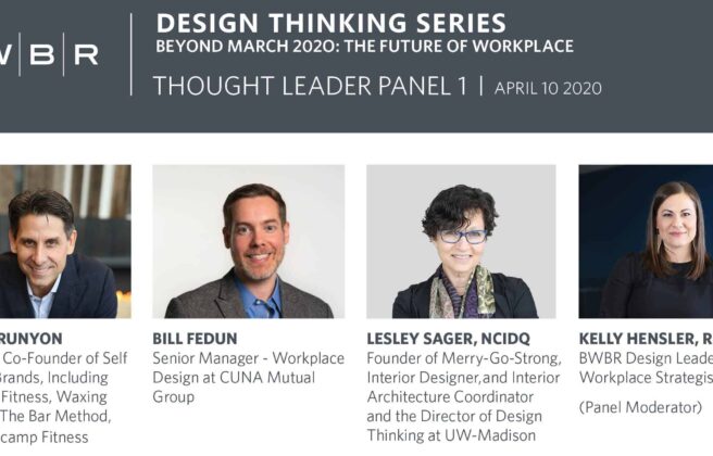 Promotional of panelists for BWBR Design Thinking Series: The Future of Workplace