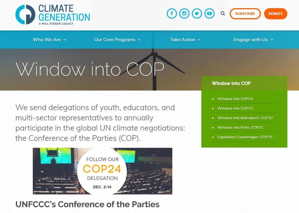 Climate Generation: Window into COP