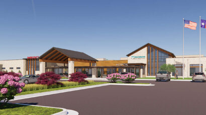 A rendering of the new Liberty Dayton hospital entry