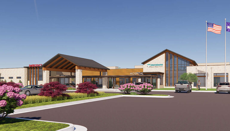 A rendering of the new Liberty Dayton hospital entry