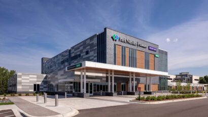 Exterior view of the clinic with access to the existing Park Nicollet facility.