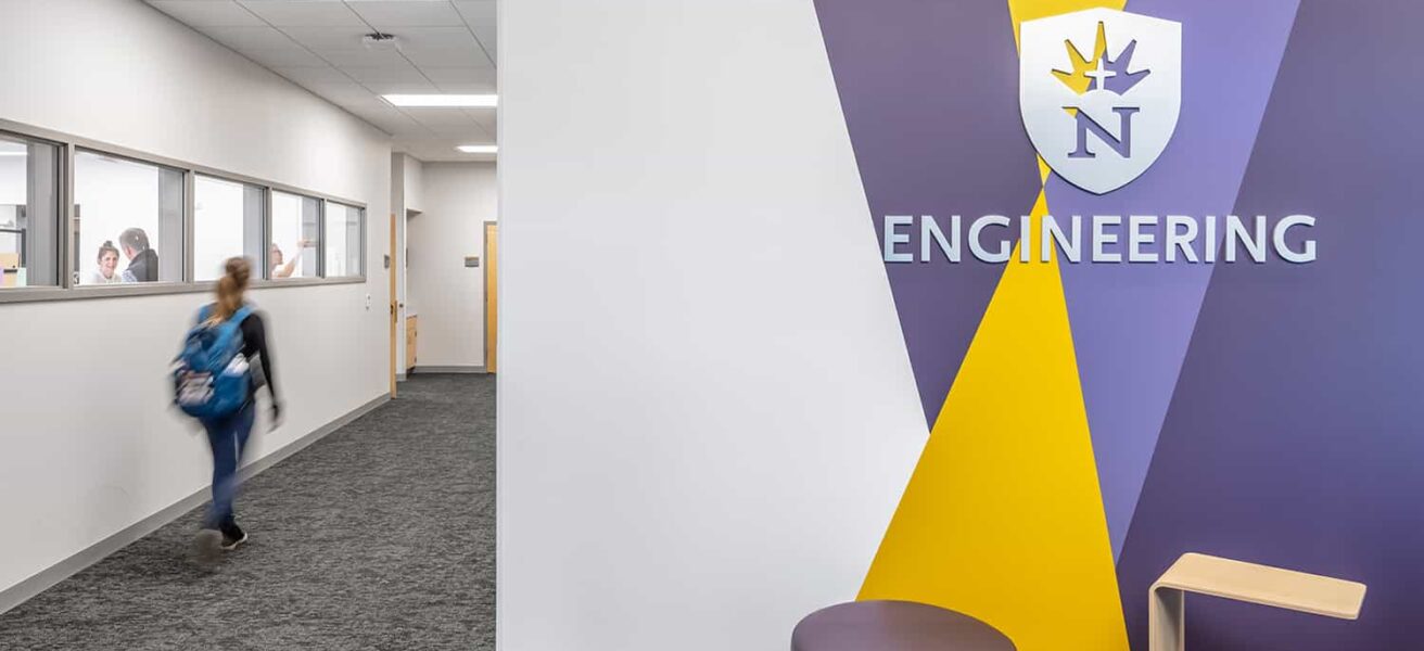 Branded entry space into the engineering facility.