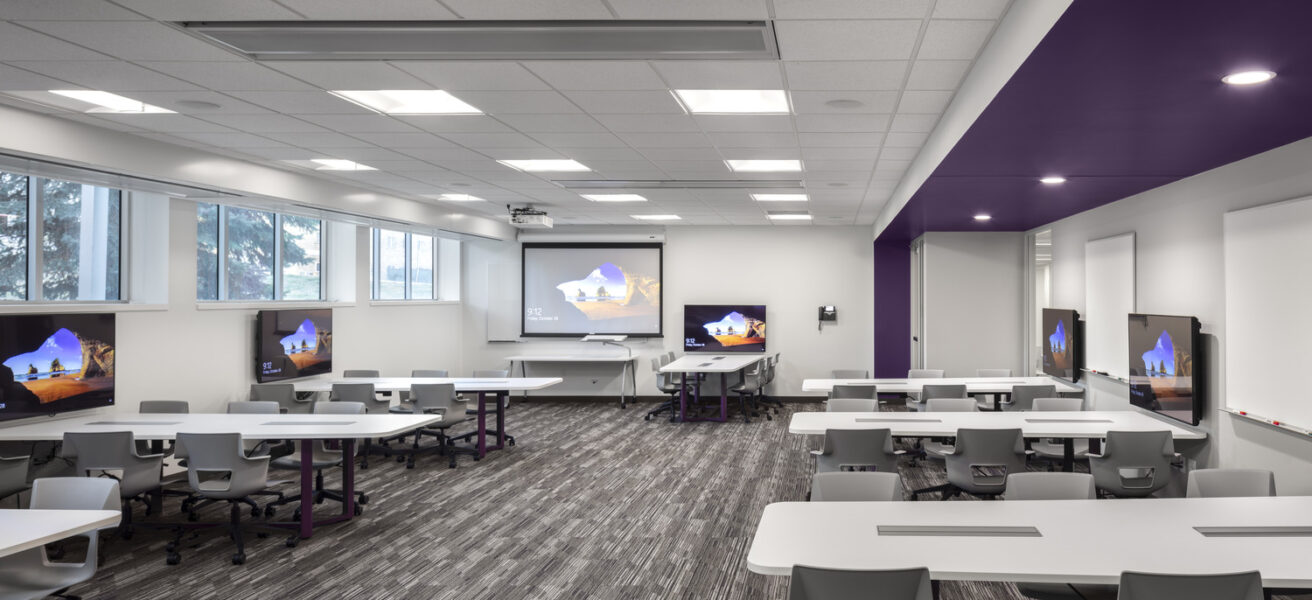 An active learning classroom in the Morrison School of Health.