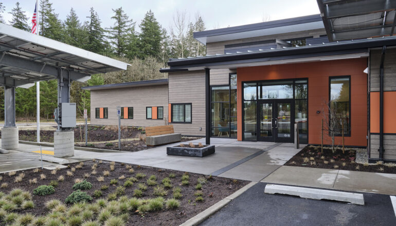 Exterior entry to the Maple Lane facility.